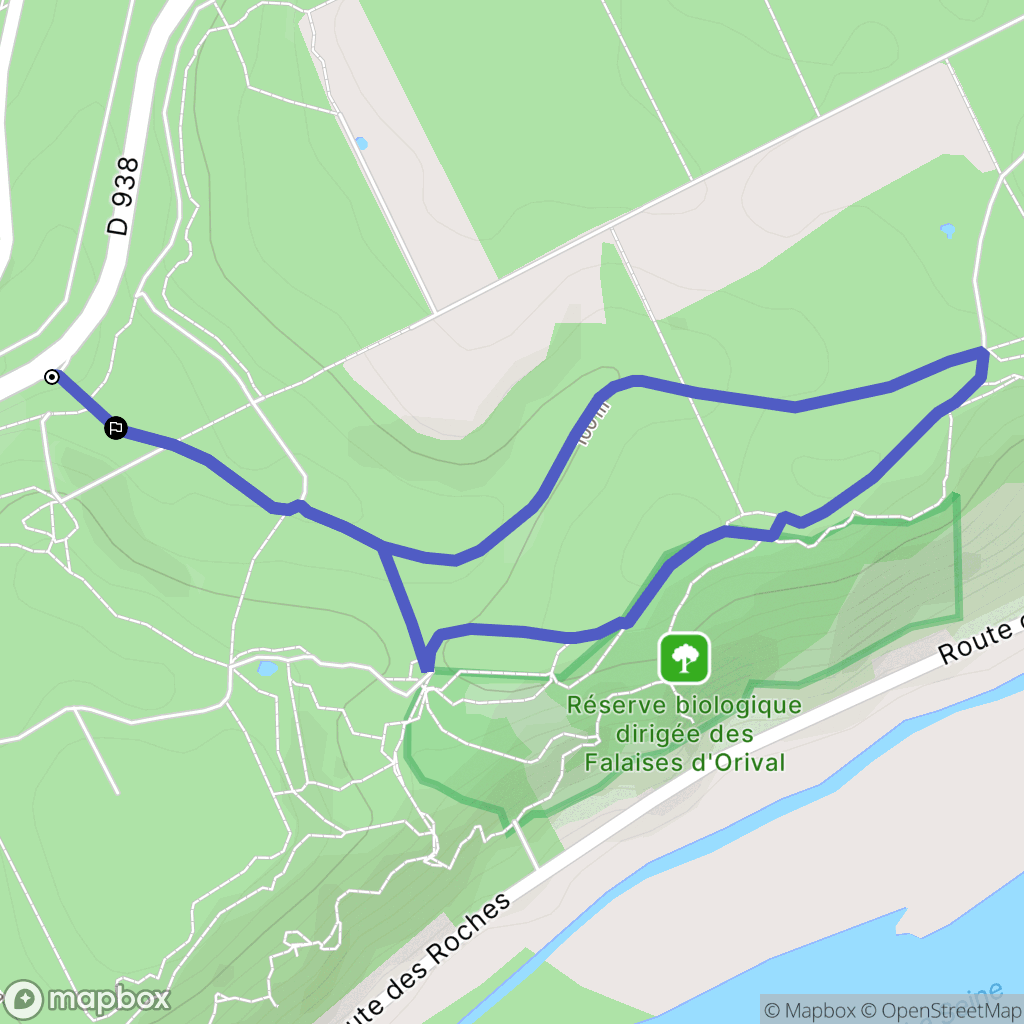 Orival : carte du parcours de randonnée - France