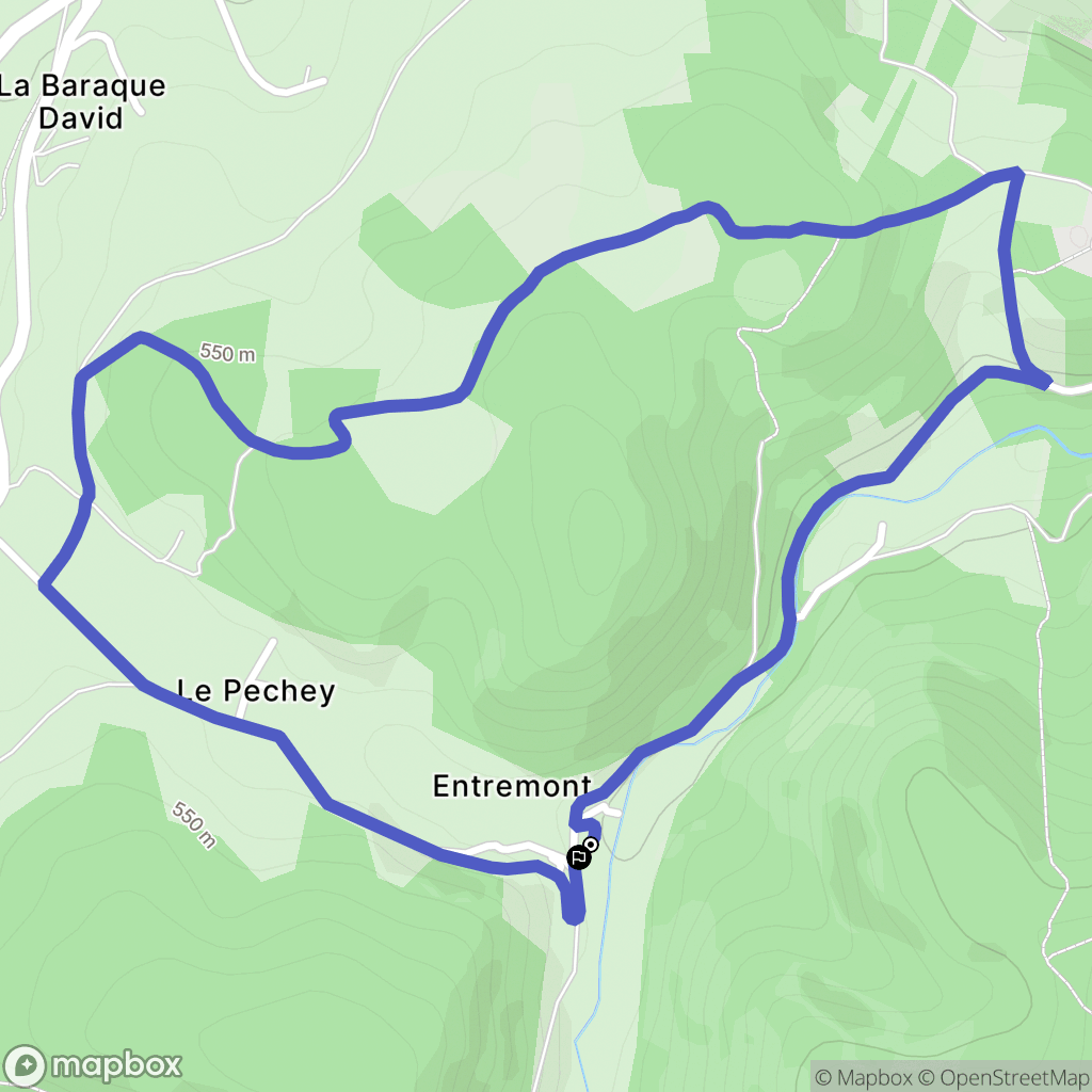 Saint-Laurent-Chabreuges : carte du parcours de randonnée - France