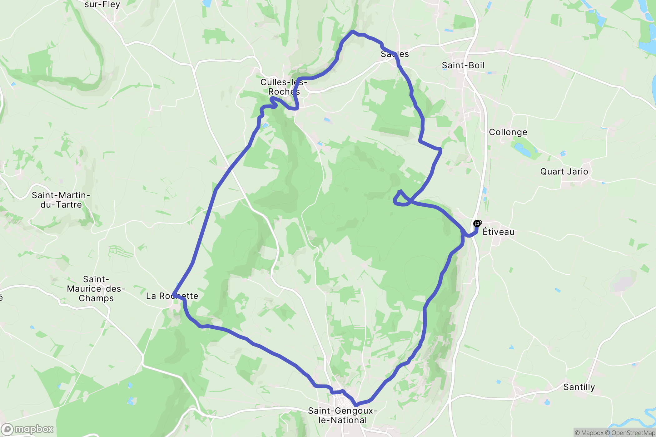 Saint-Boil : carte du parcours de randonnée - France
