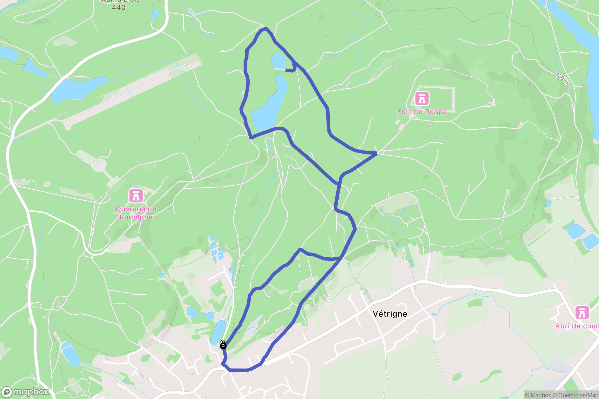 Offemont : carte du parcours de randonnée - France
