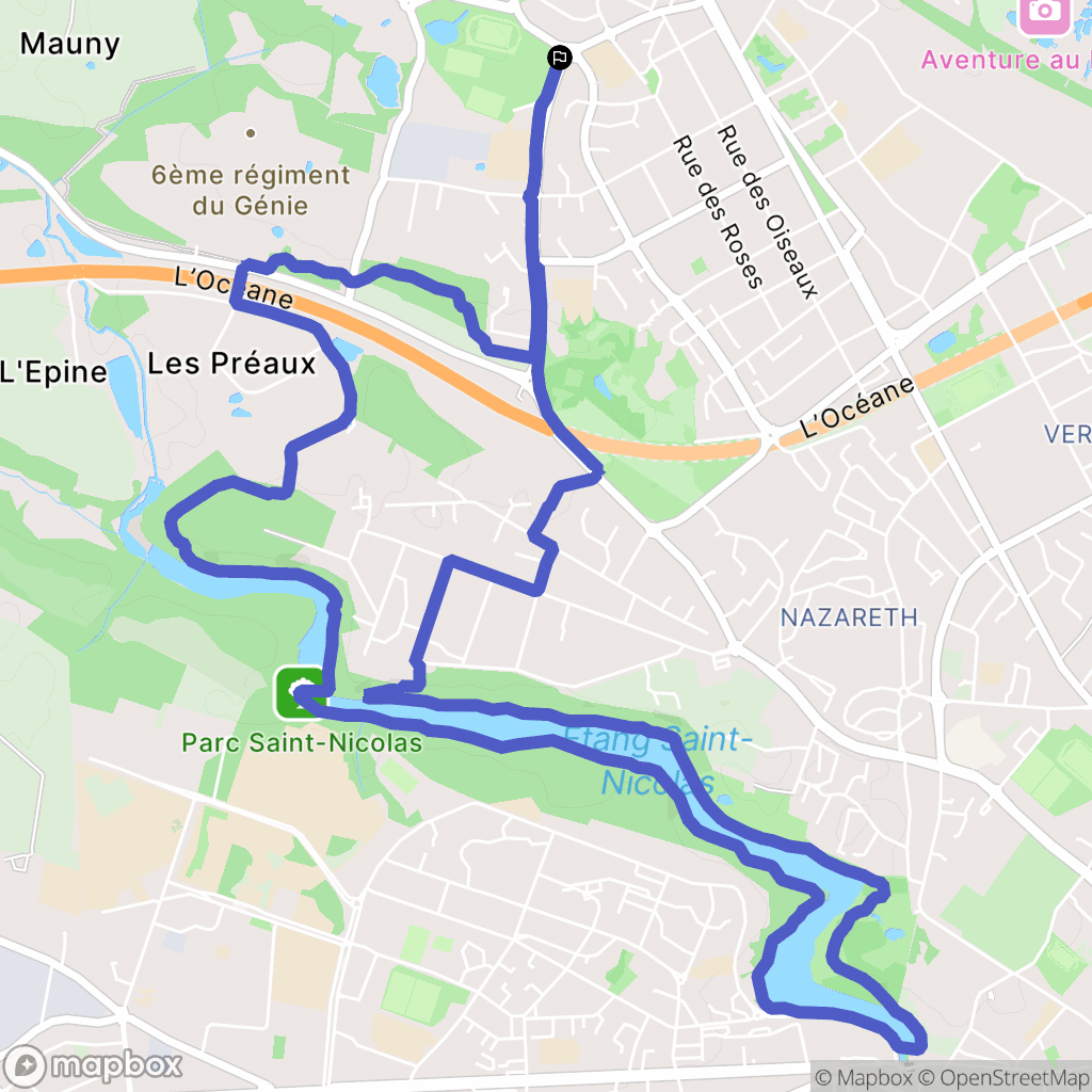 Avrillé : carte du parcours de randonnée - France