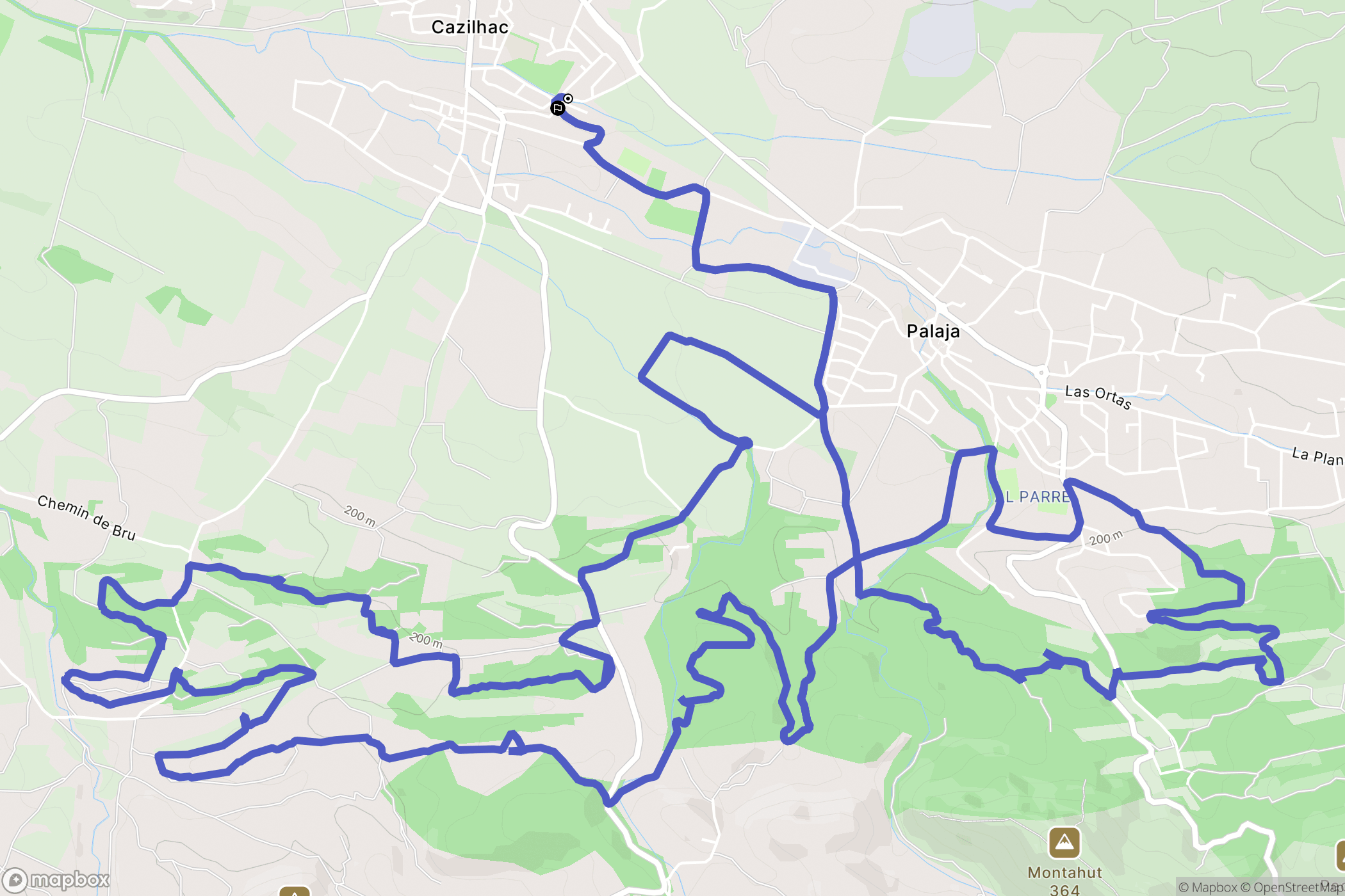 Cazilhac : carte du parcours de randonnée - France