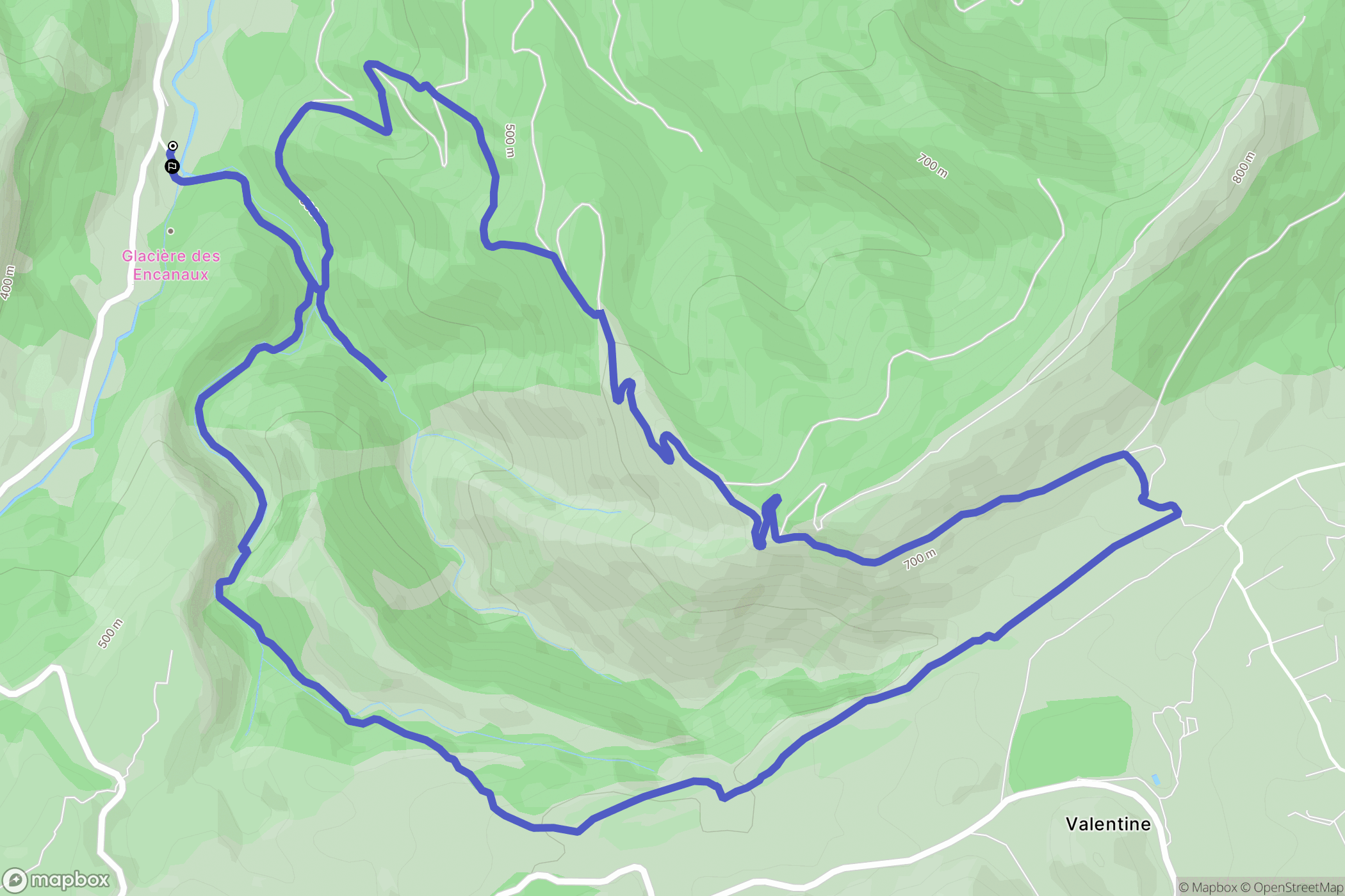Auriol : carte du parcours de randonnée - France