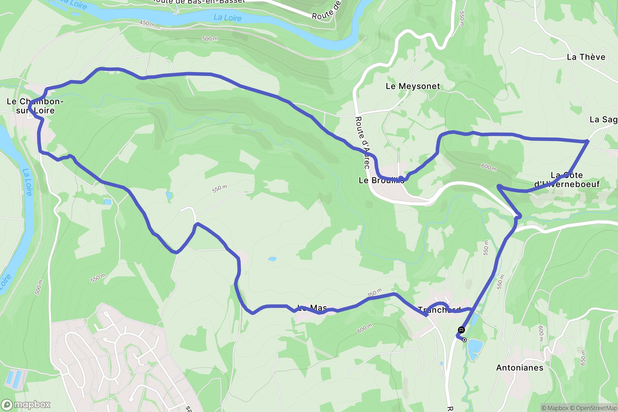 Monistrol-sur-Loire : carte du parcours de randonnée - France