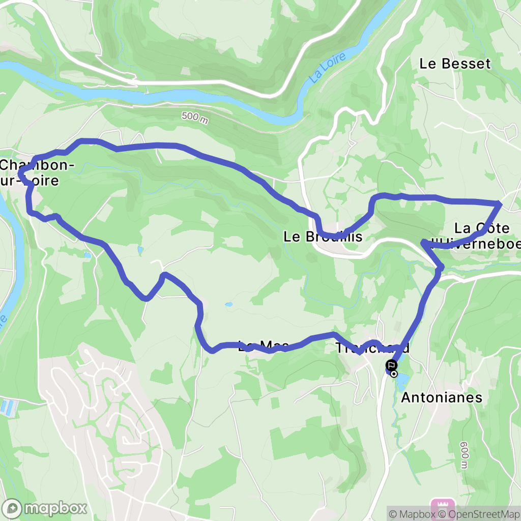 Monistrol-sur-Loire : carte du parcours de randonnée - France