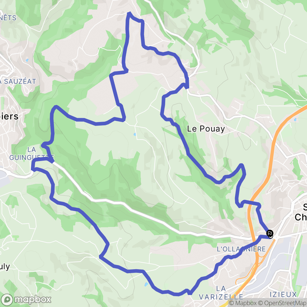 Saint-Chamond : carte du parcours de randonnée - France