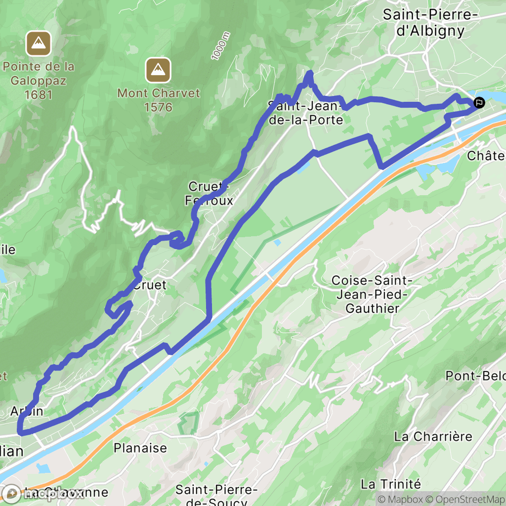 Saint-Pierre-d'Albigny : carte du parcours de randonnée - France