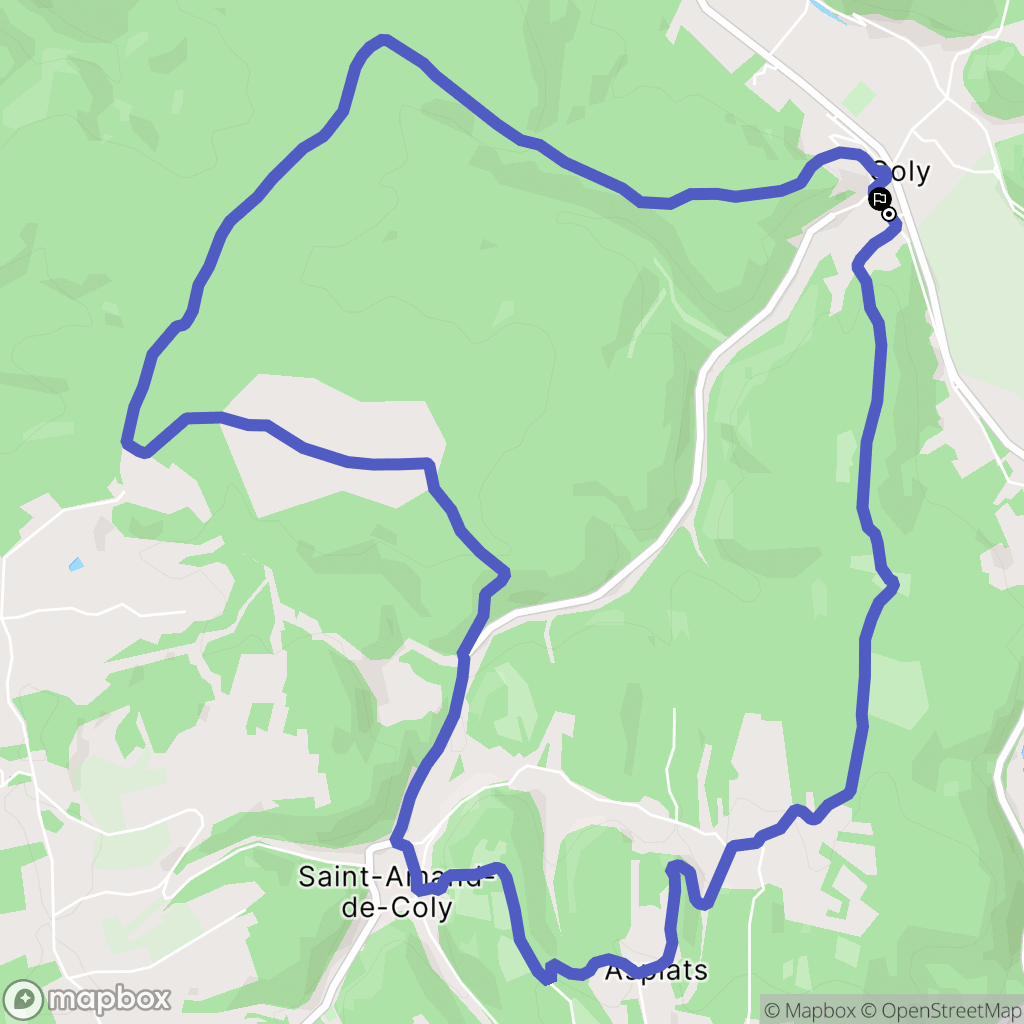Coly-Saint-Amand : carte du parcours de randonnée - France