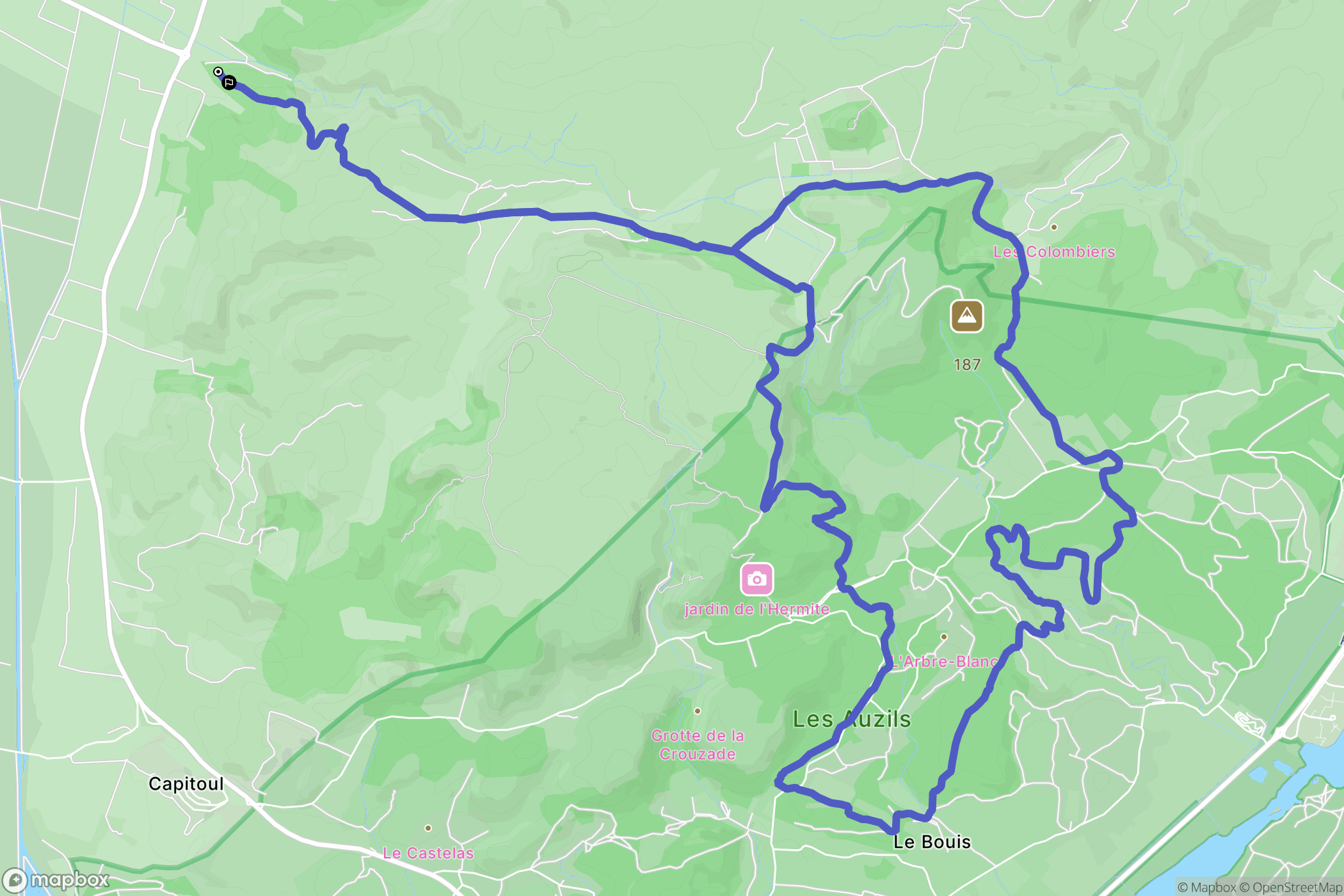 Narbonne : carte du parcours de randonnée - France