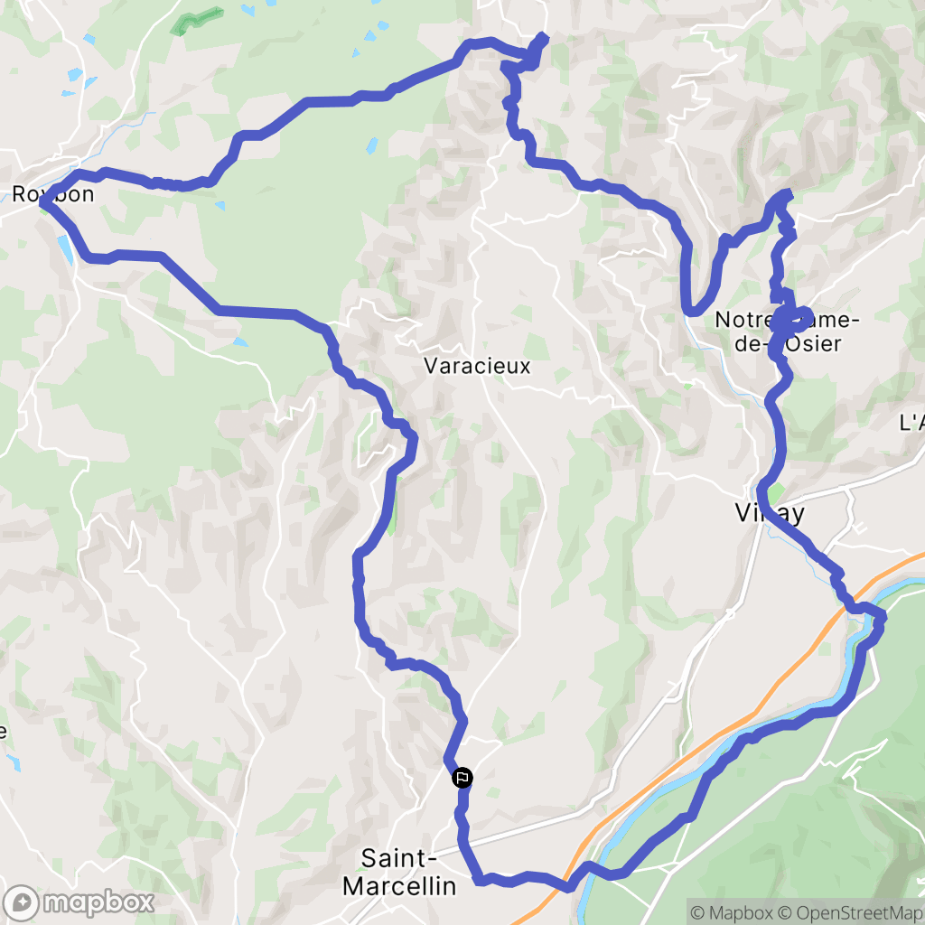 Saint-Vérand : carte du parcours de randonnée - France