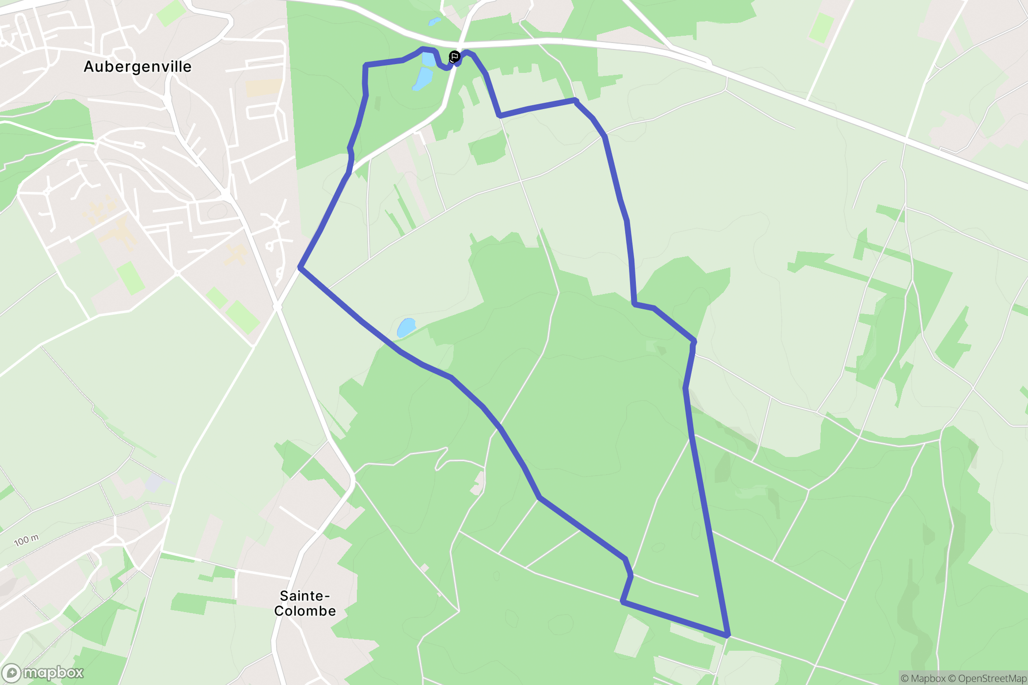 Flins-sur-Seine : carte du parcours de randonnée - France