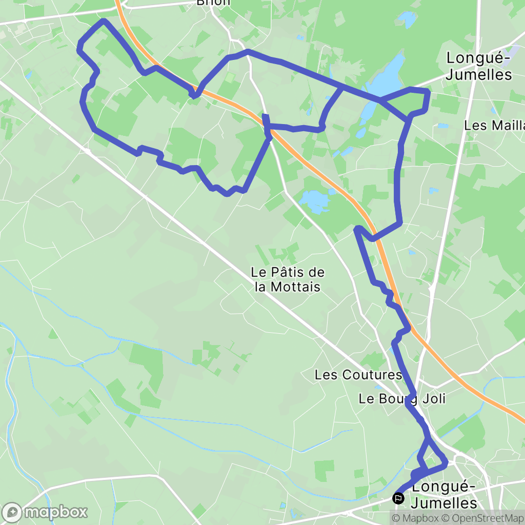 Longué-Jumelles : carte du parcours de randonnée - France