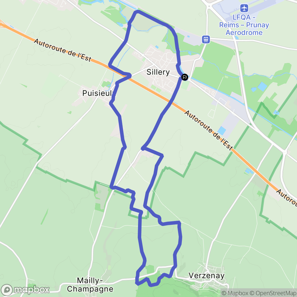 Sillery : carte du parcours de randonnée - France