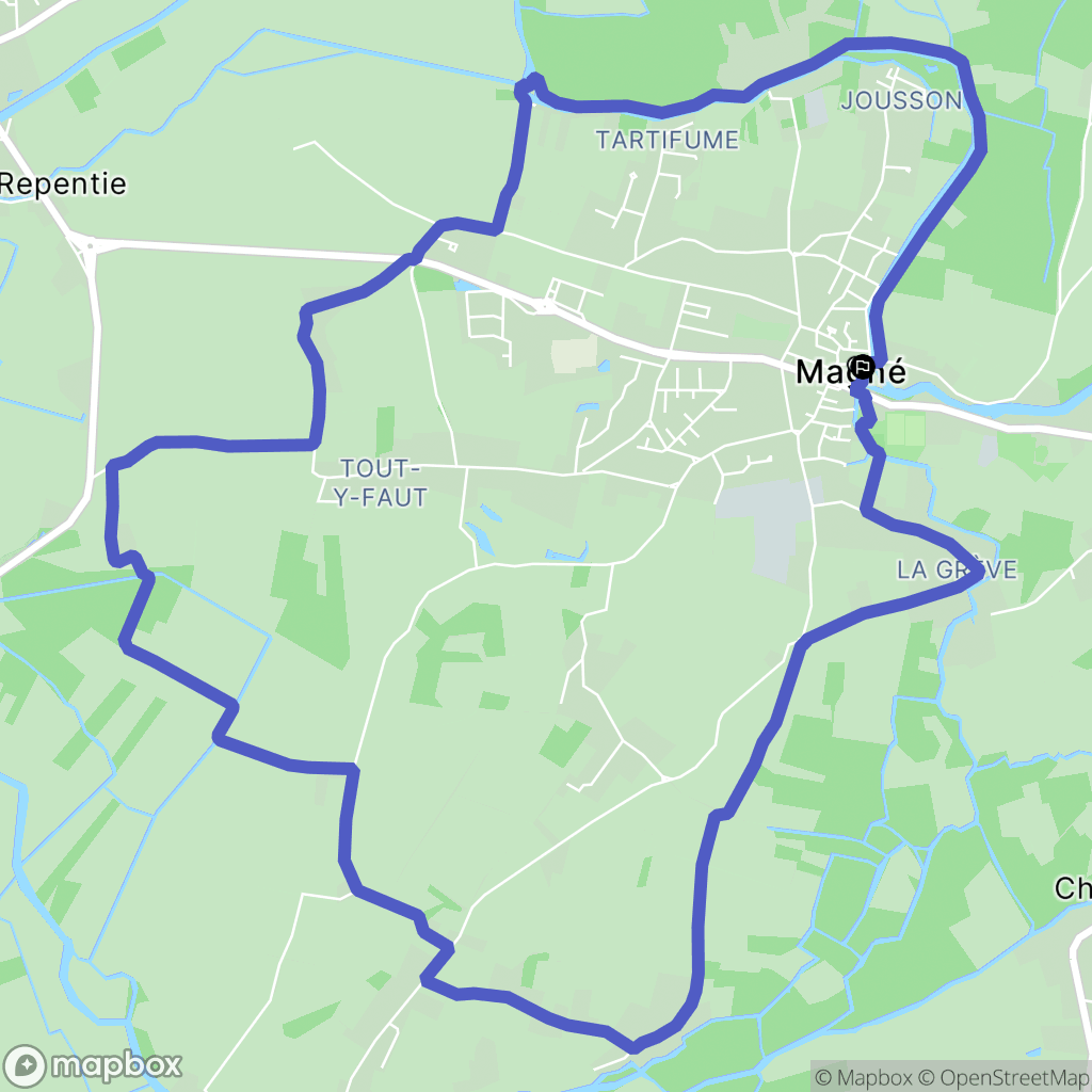 Magné : carte du parcours de randonnée - France