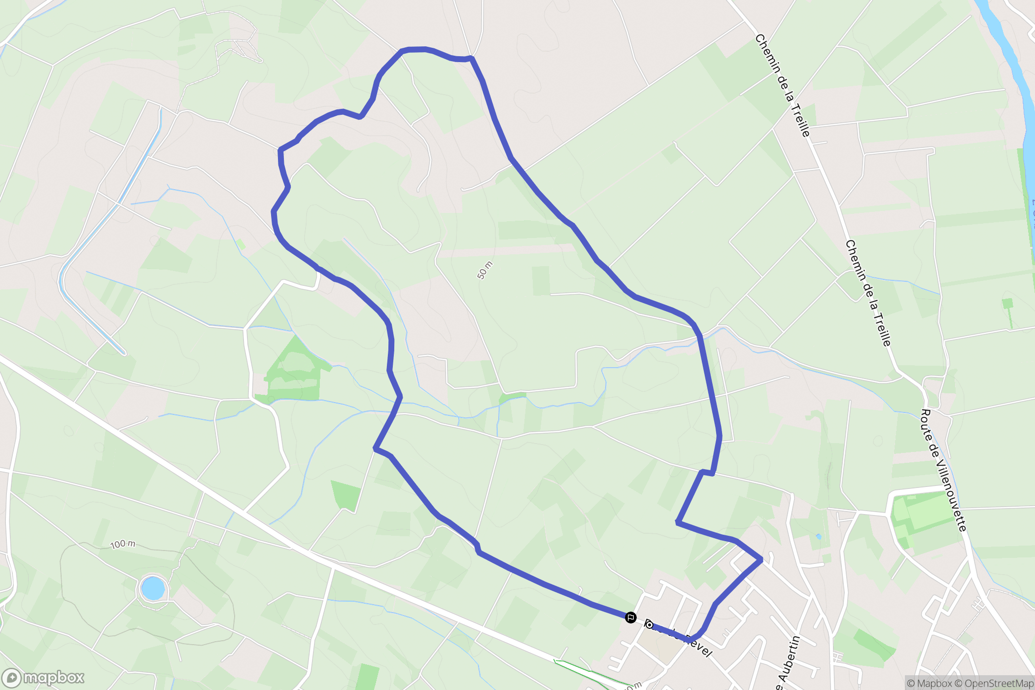 Maraussan : carte du parcours de randonnée - France