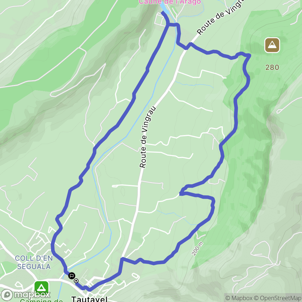 Tautavel : carte du parcours de randonnée - France