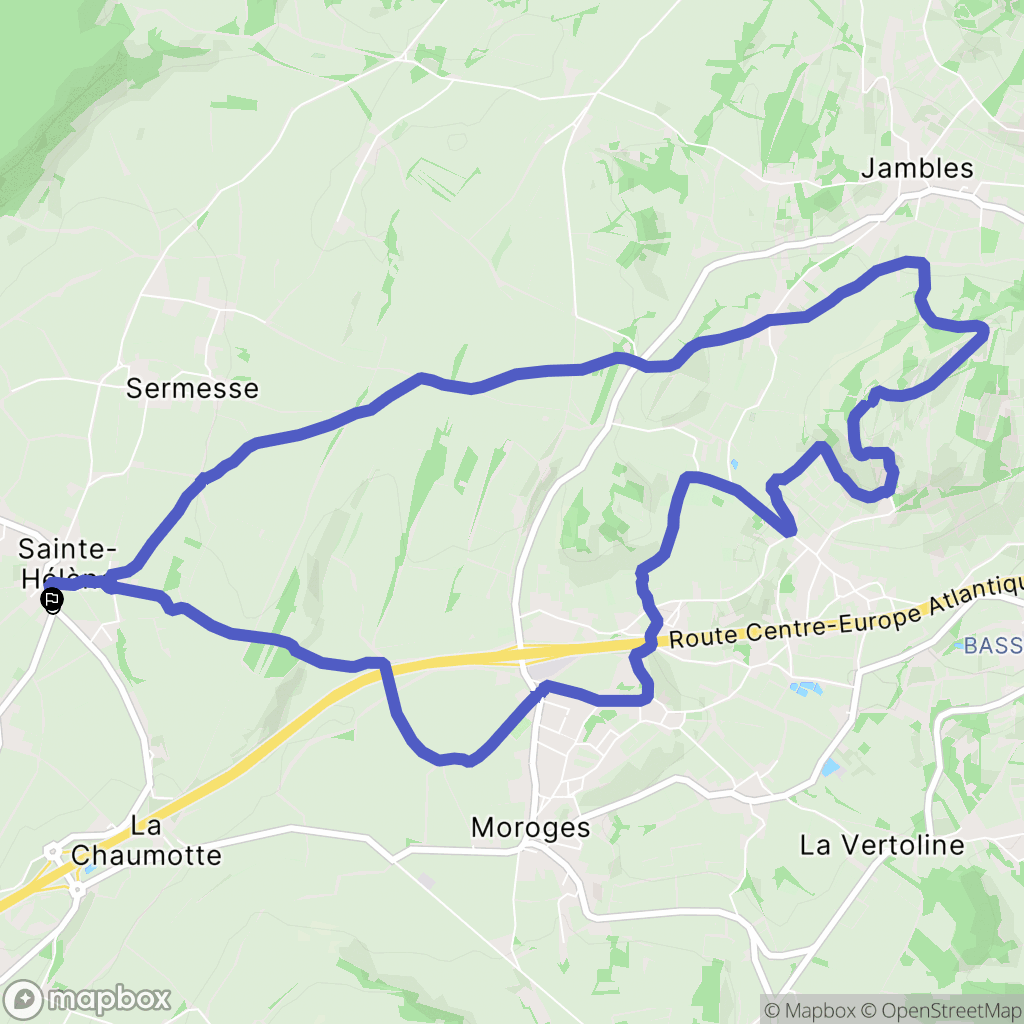 Sainte-Hélène : carte du parcours de randonnée - France