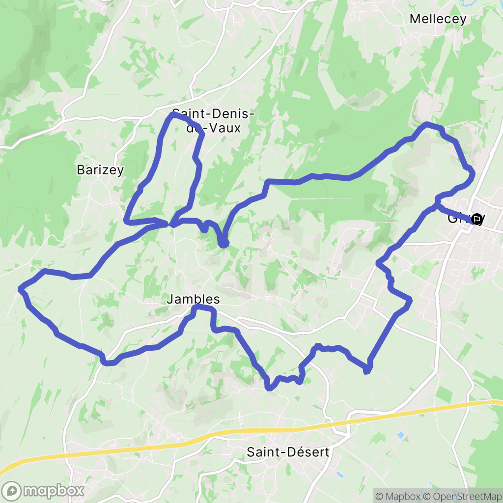 Givry : carte du parcours de randonnée - France