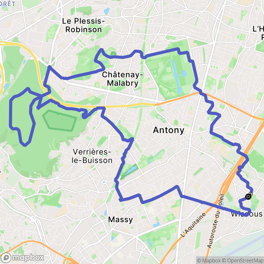 Wissous : carte du parcours de randonnée - France