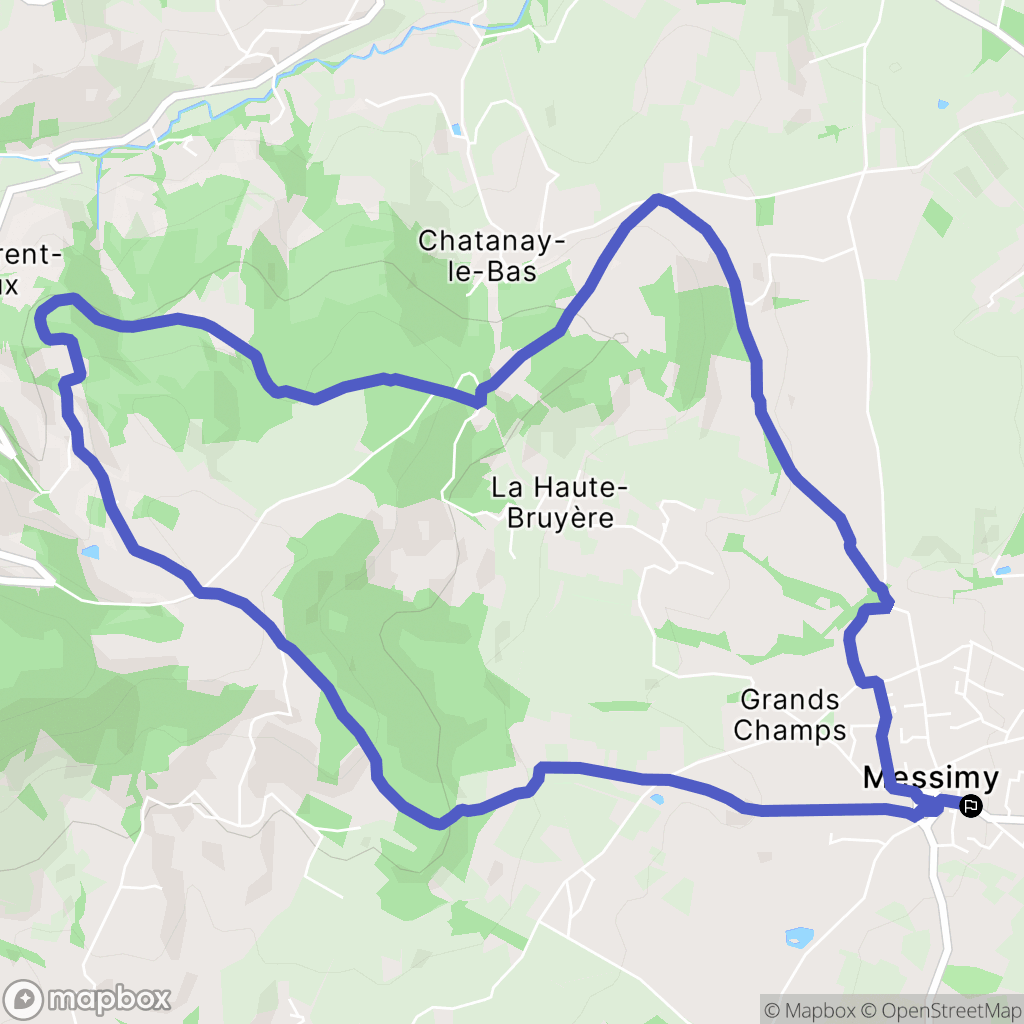 Messimy : carte du parcours de randonnée - France
