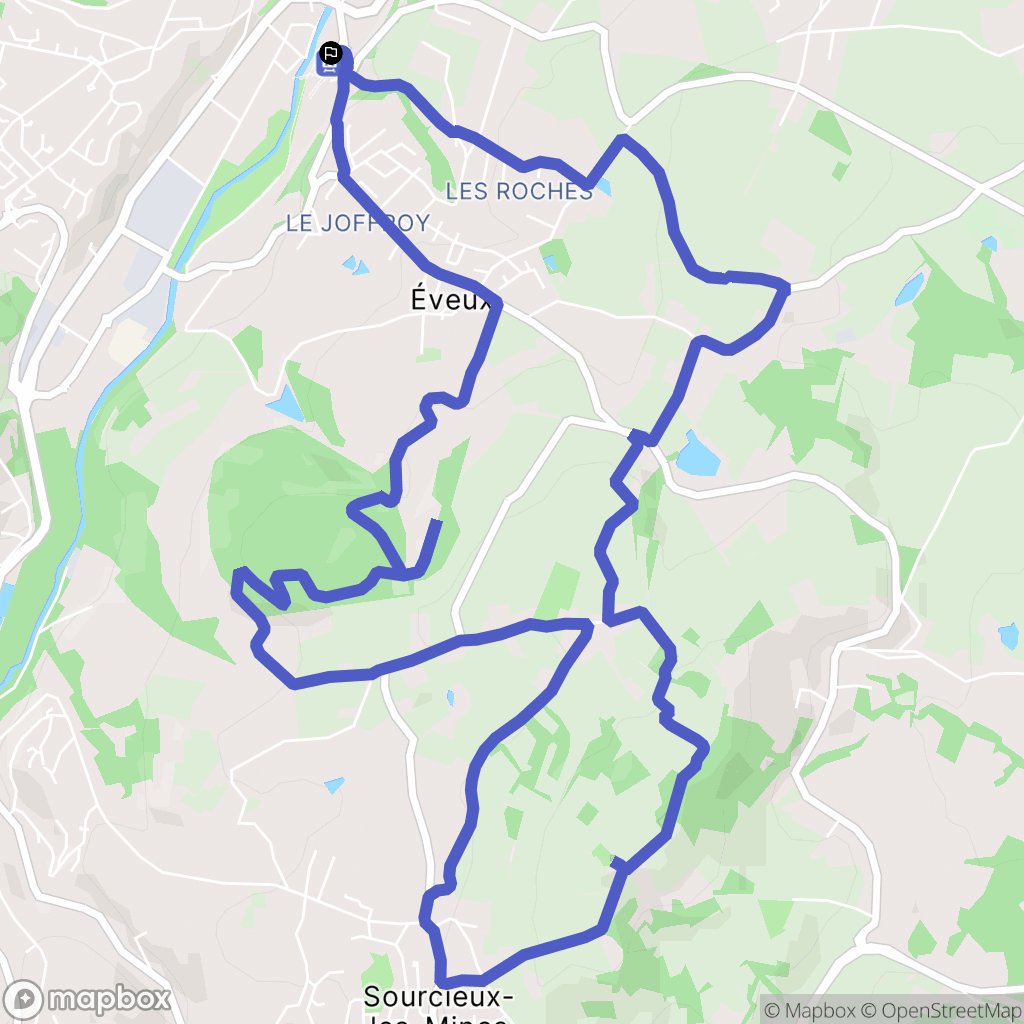 L'Arbresle : carte du parcours de randonnée - France
