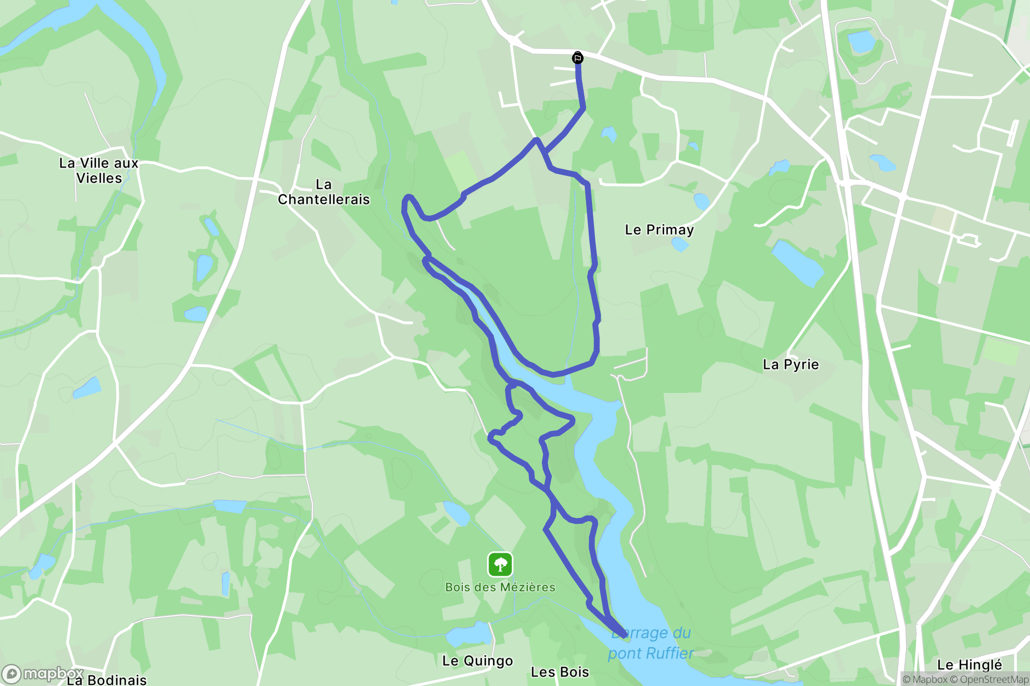 Bobital : carte du parcours de randonnée - France