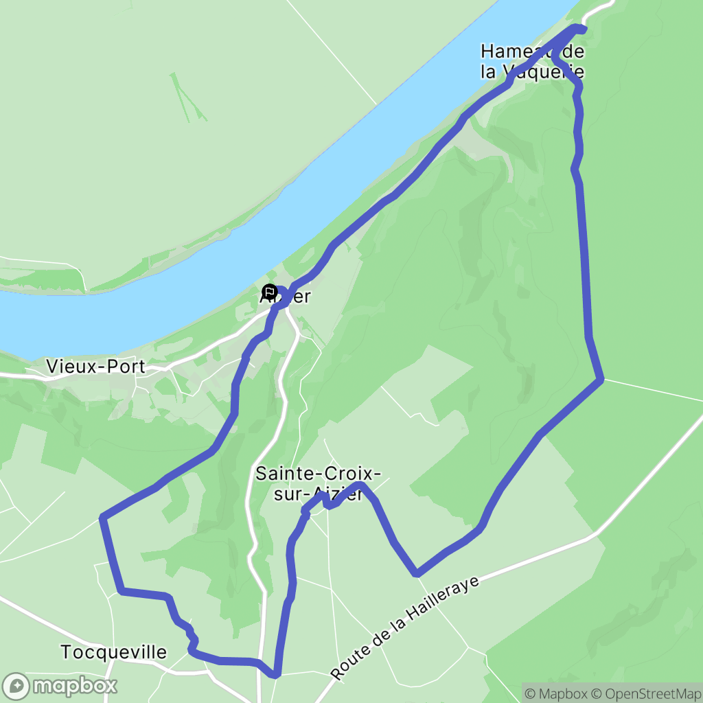Aizier : carte du parcours de randonnée - France