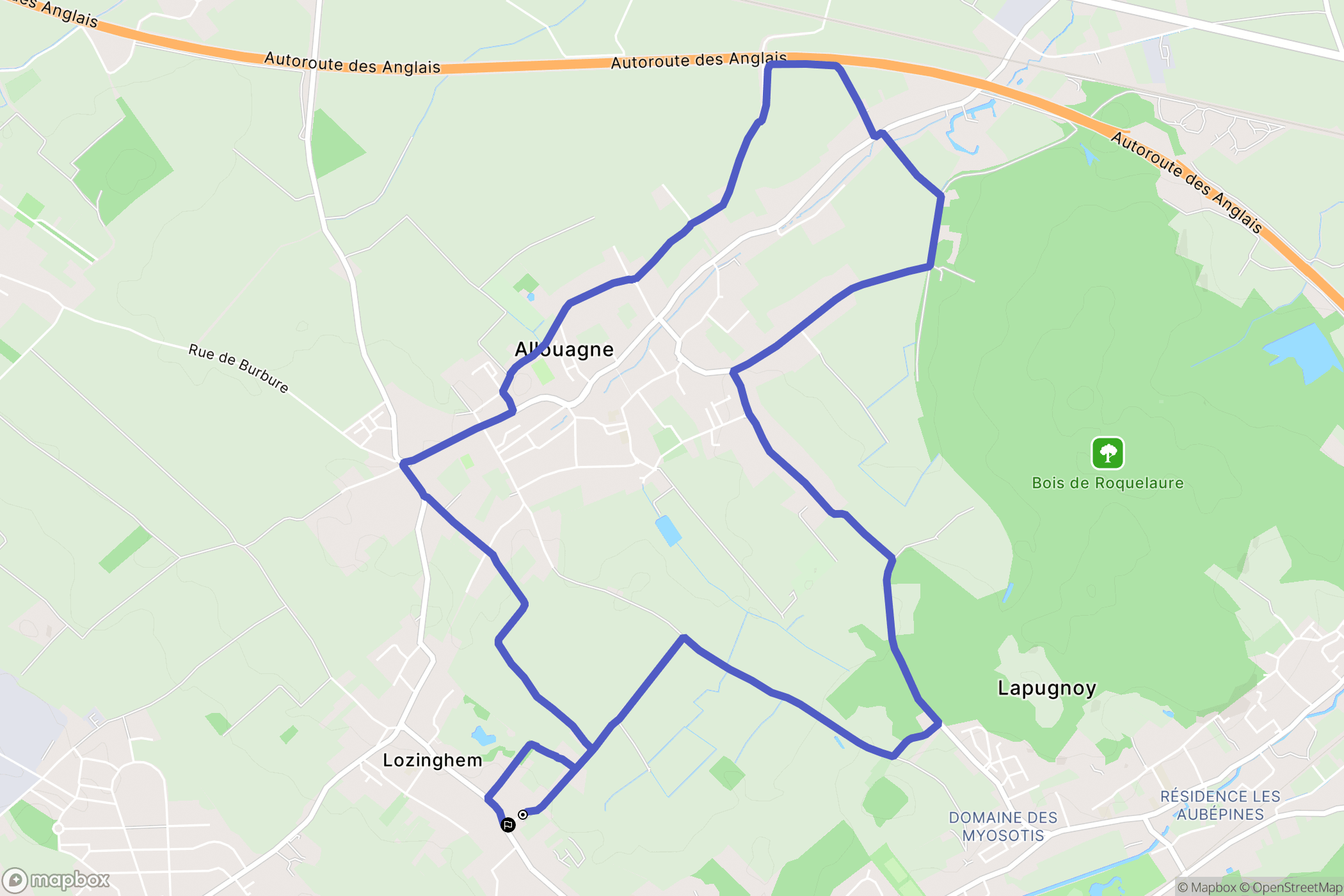 Lozinghem : carte du parcours de randonnée - France