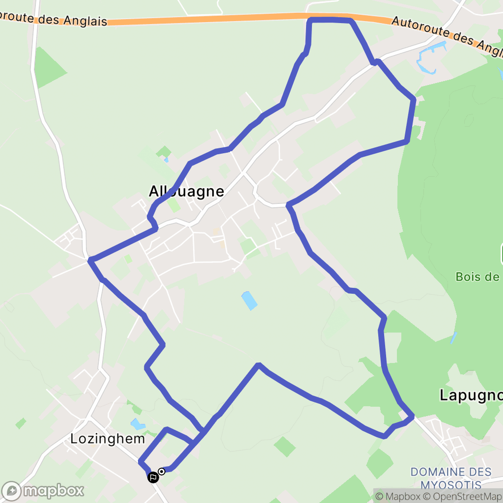 Lozinghem : carte du parcours de randonnée - France