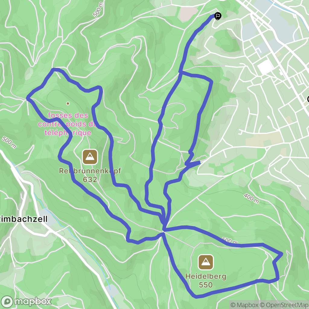 Guebwiller : carte du parcours de randonnée - France