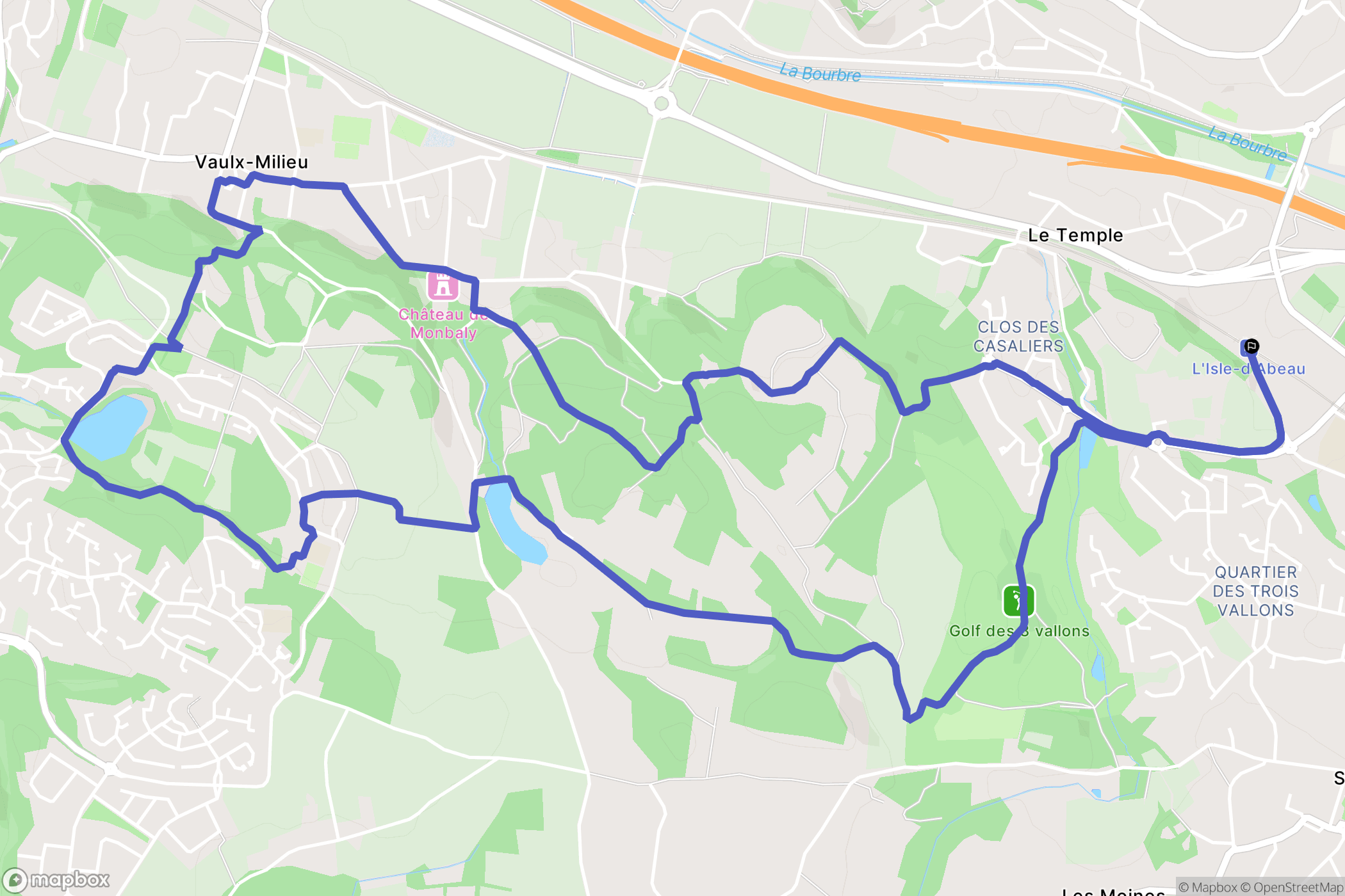 L'Isle-d'Abeau : carte du parcours de randonnée - France