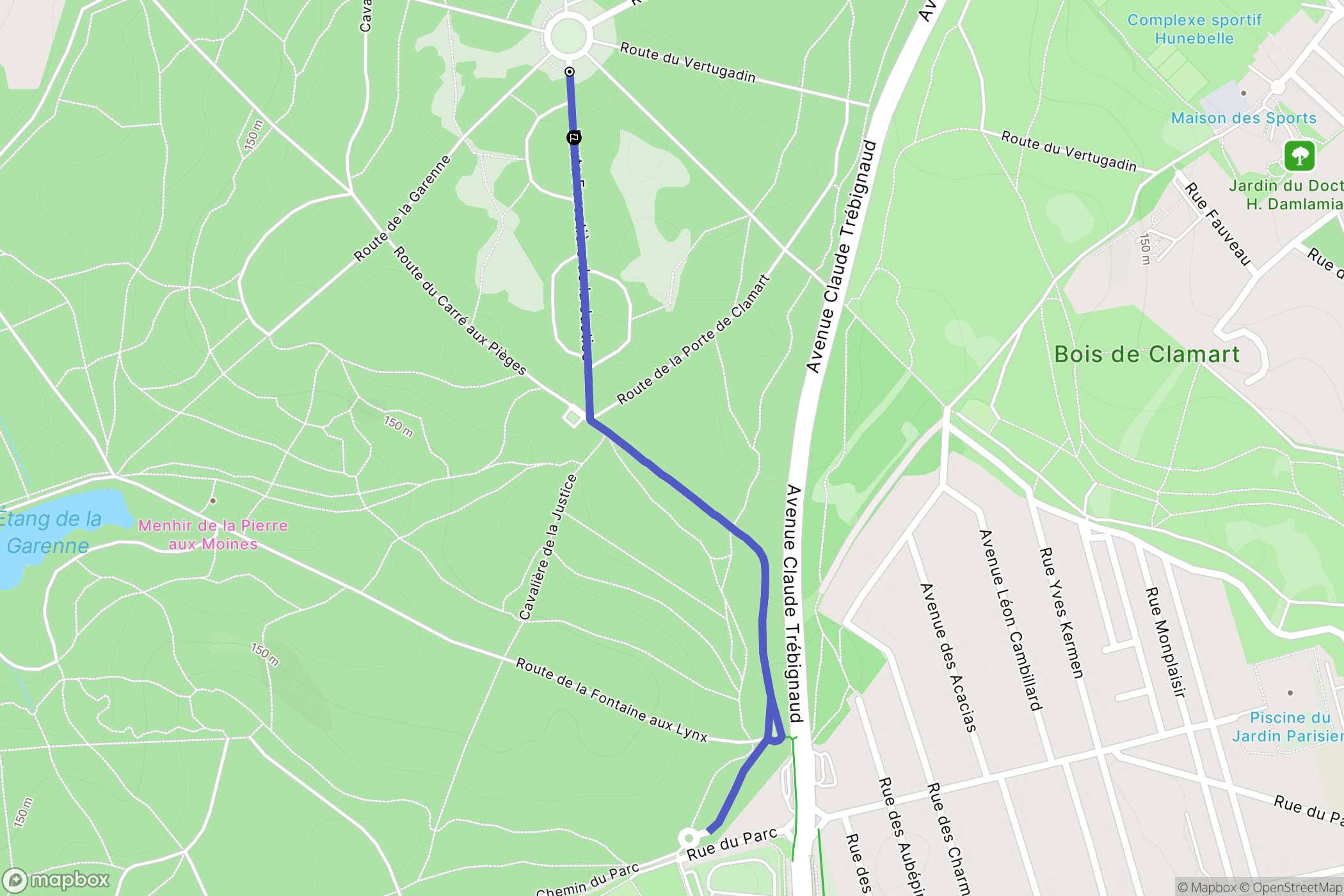 Clamart : carte du parcours de randonnée - France