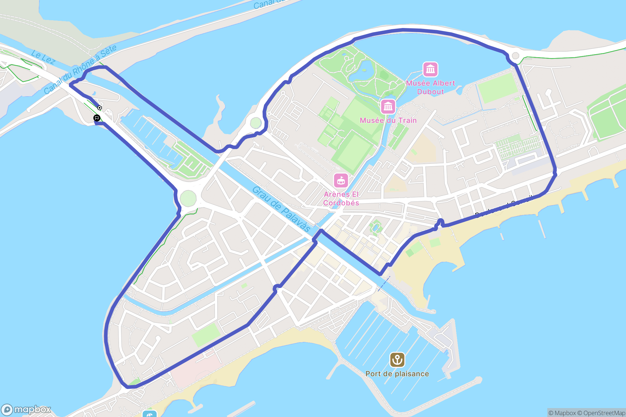 Palavas-les-Flots : carte du parcours de randonnée - France