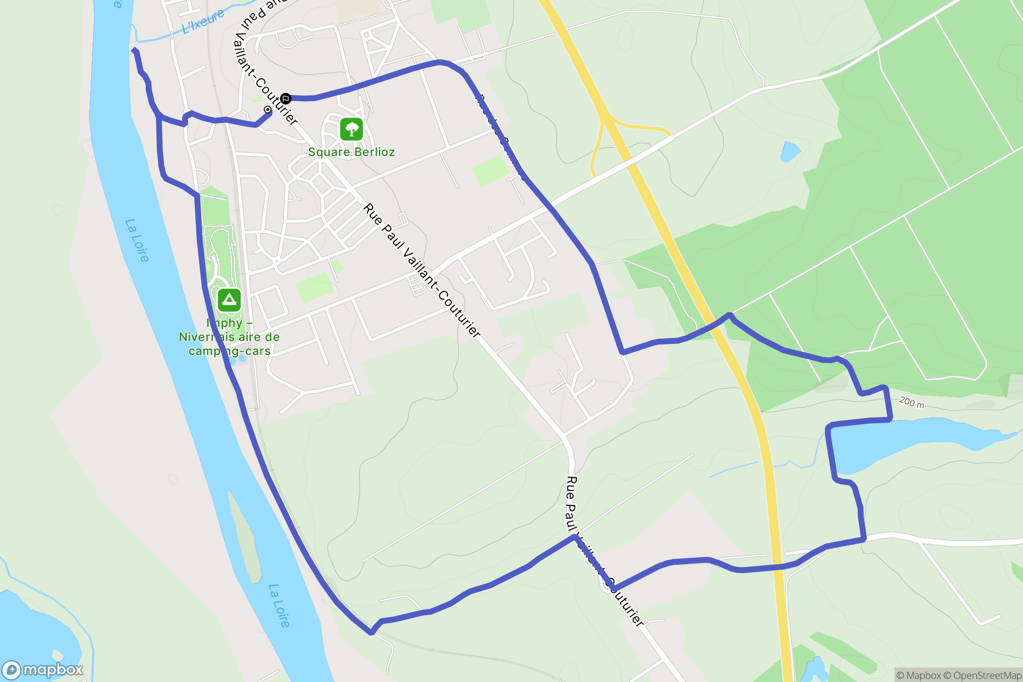 Imphy : carte du parcours de randonnée - France