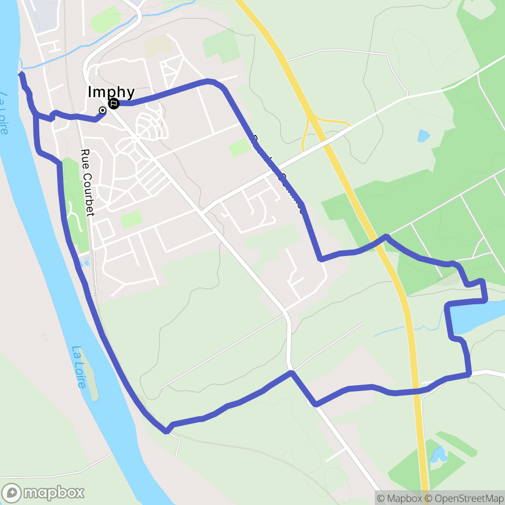 Imphy : carte du parcours de randonnée - France
