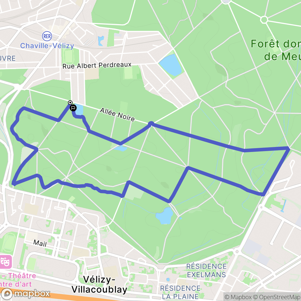Vélizy-Villacoublay : carte du parcours de randonnée - France