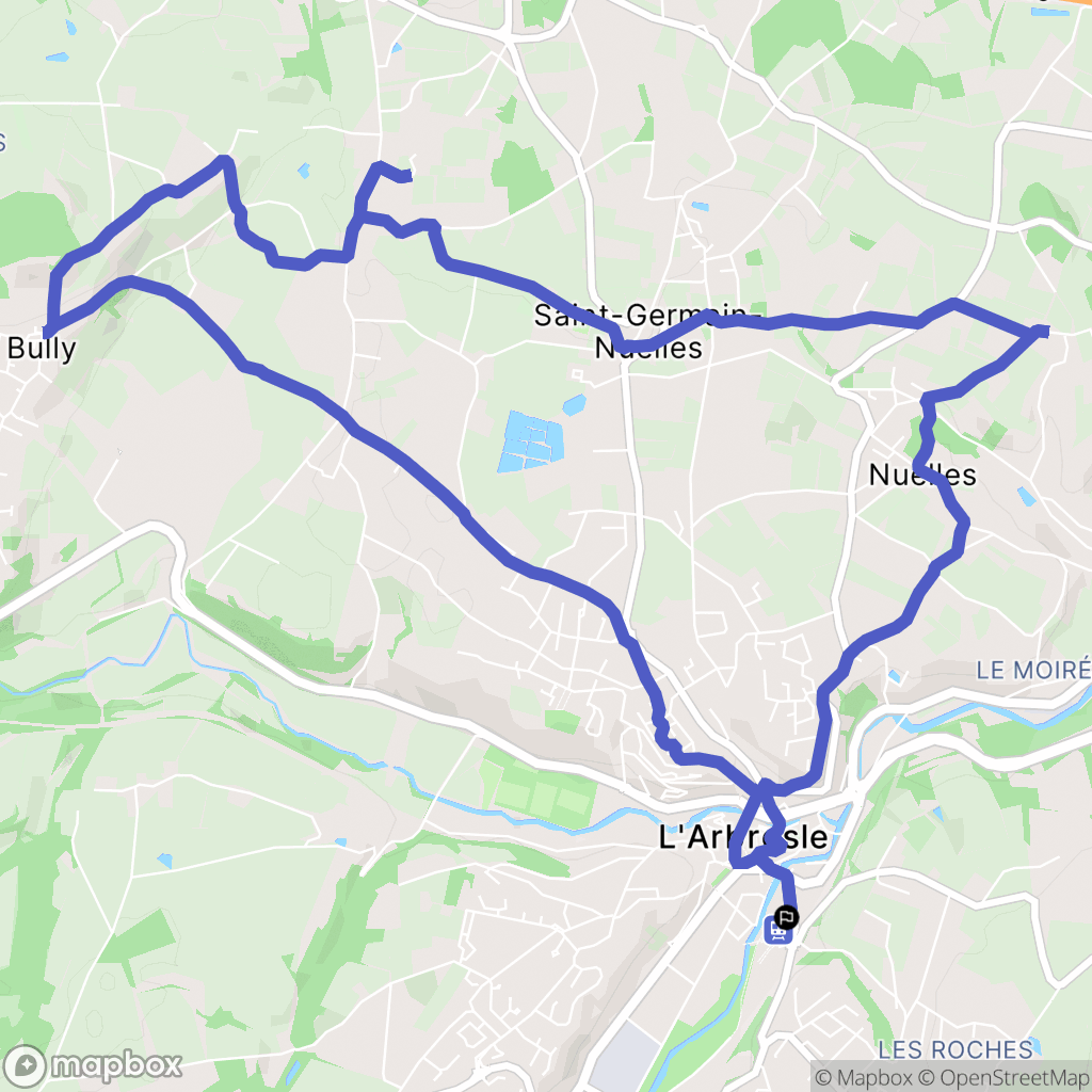 L'Arbresle : carte du parcours de randonnée - France