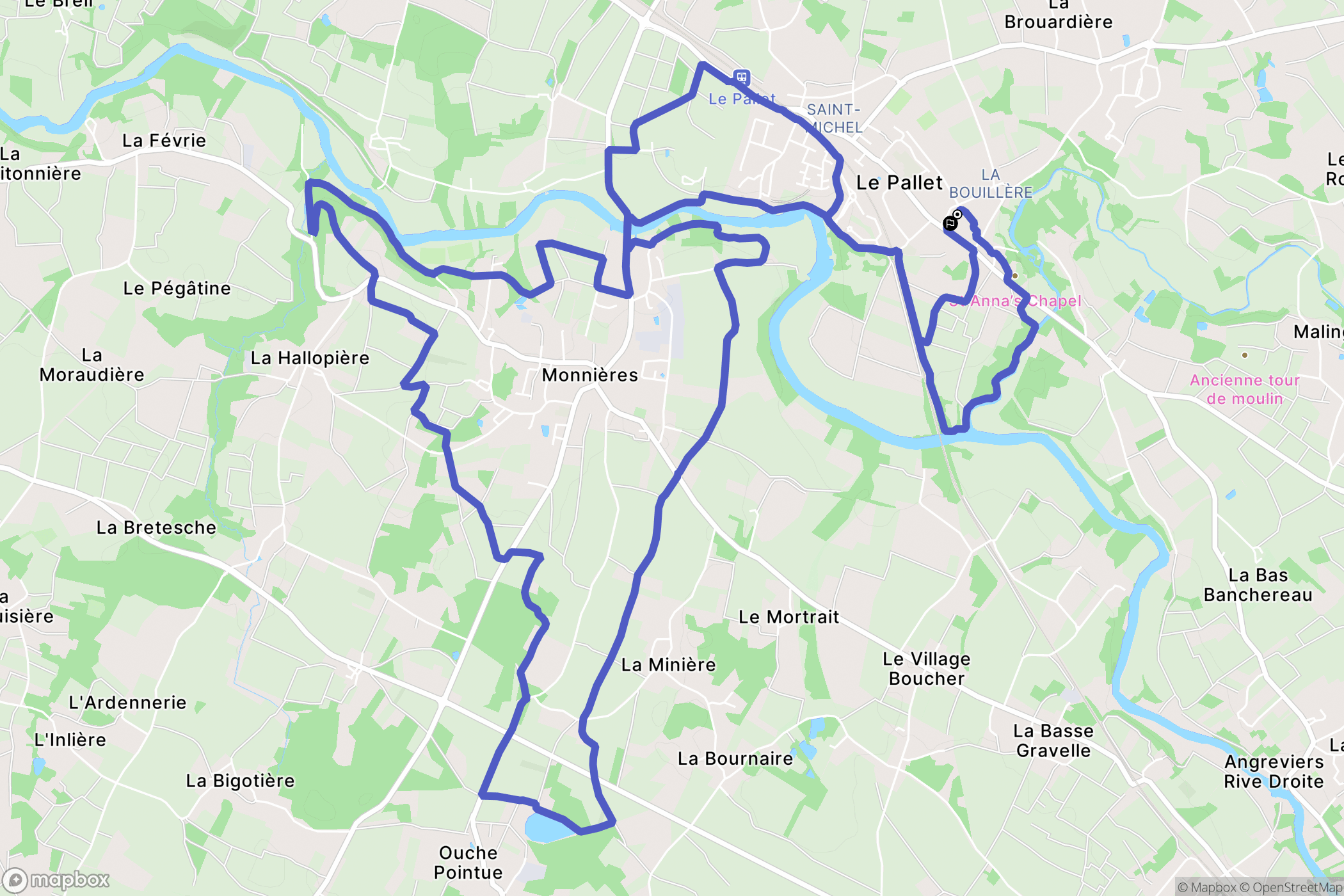 Le Pallet : carte du parcours de randonnée - France