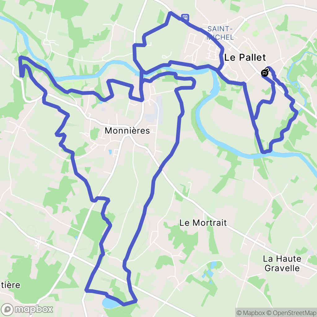 Le Pallet : carte du parcours de randonnée - France