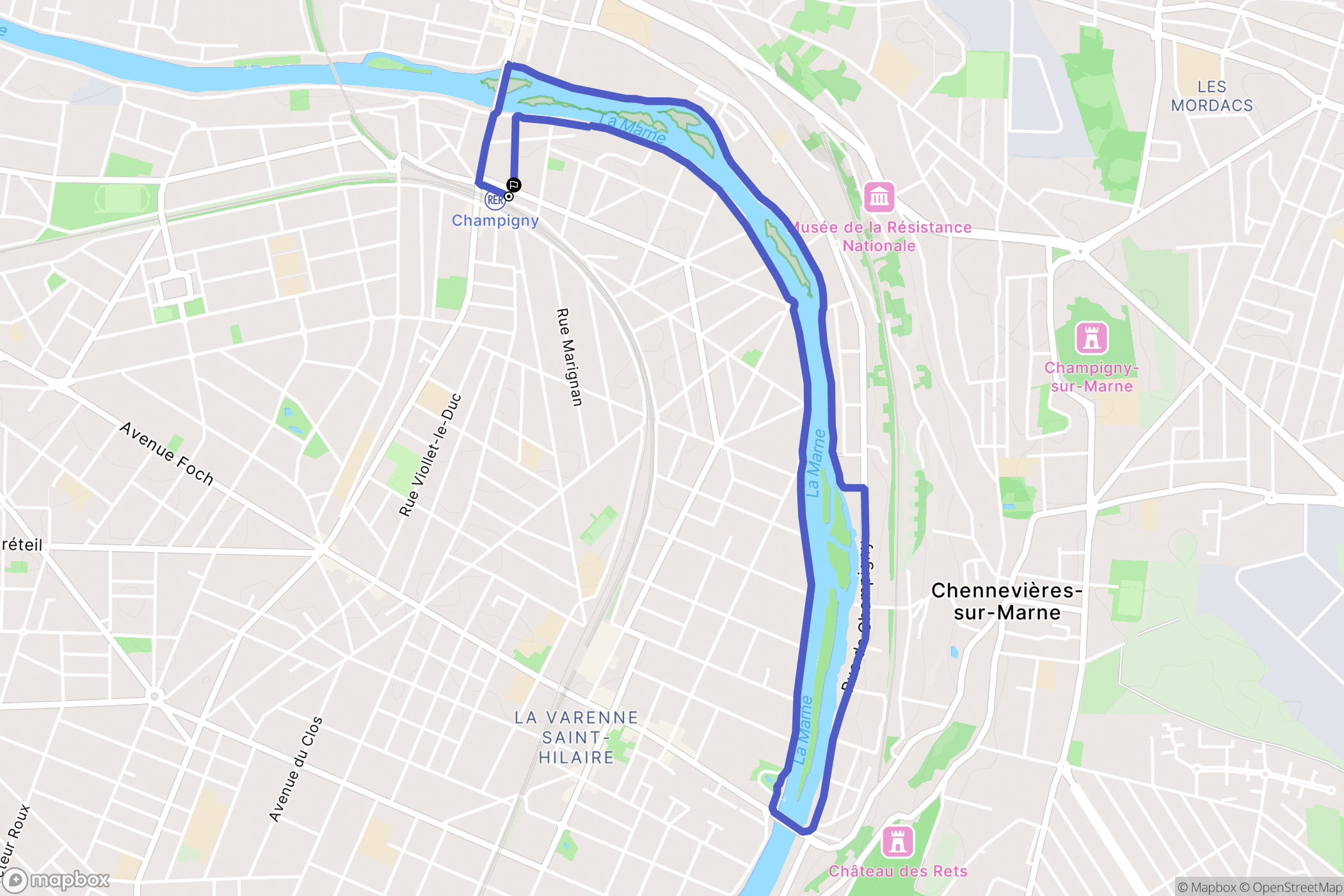 Saint-Maur-des-Fossés : carte du parcours de randonnée - France