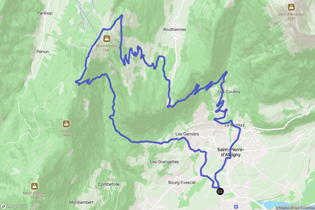 Saint-Pierre-d'Albigny : carte du parcours de randonnée - France