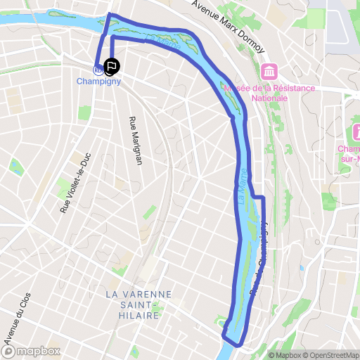 Saint-Maur-des-Fossés : carte du parcours de randonnée - France