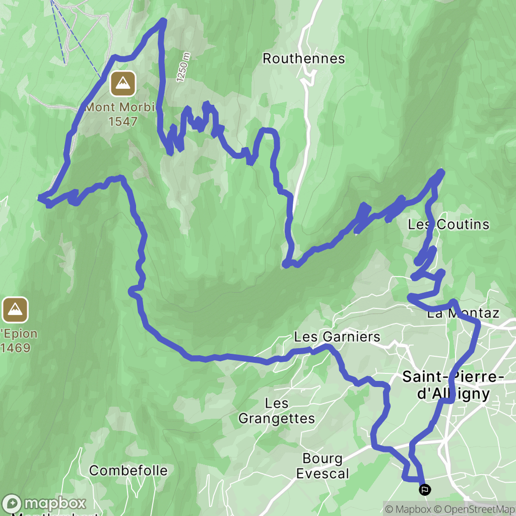 Saint-Pierre-d'Albigny : carte du parcours de randonnée - France
