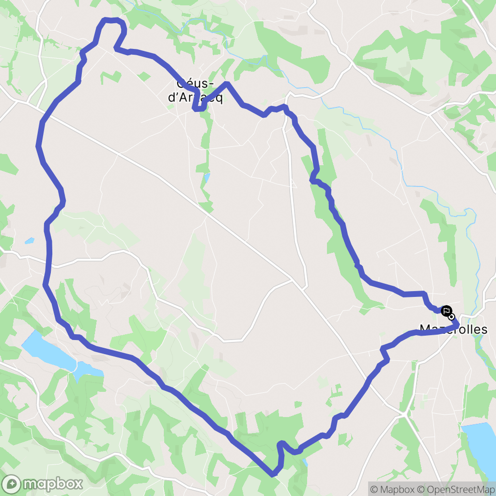 Mazerolles : carte du parcours de randonnée - France