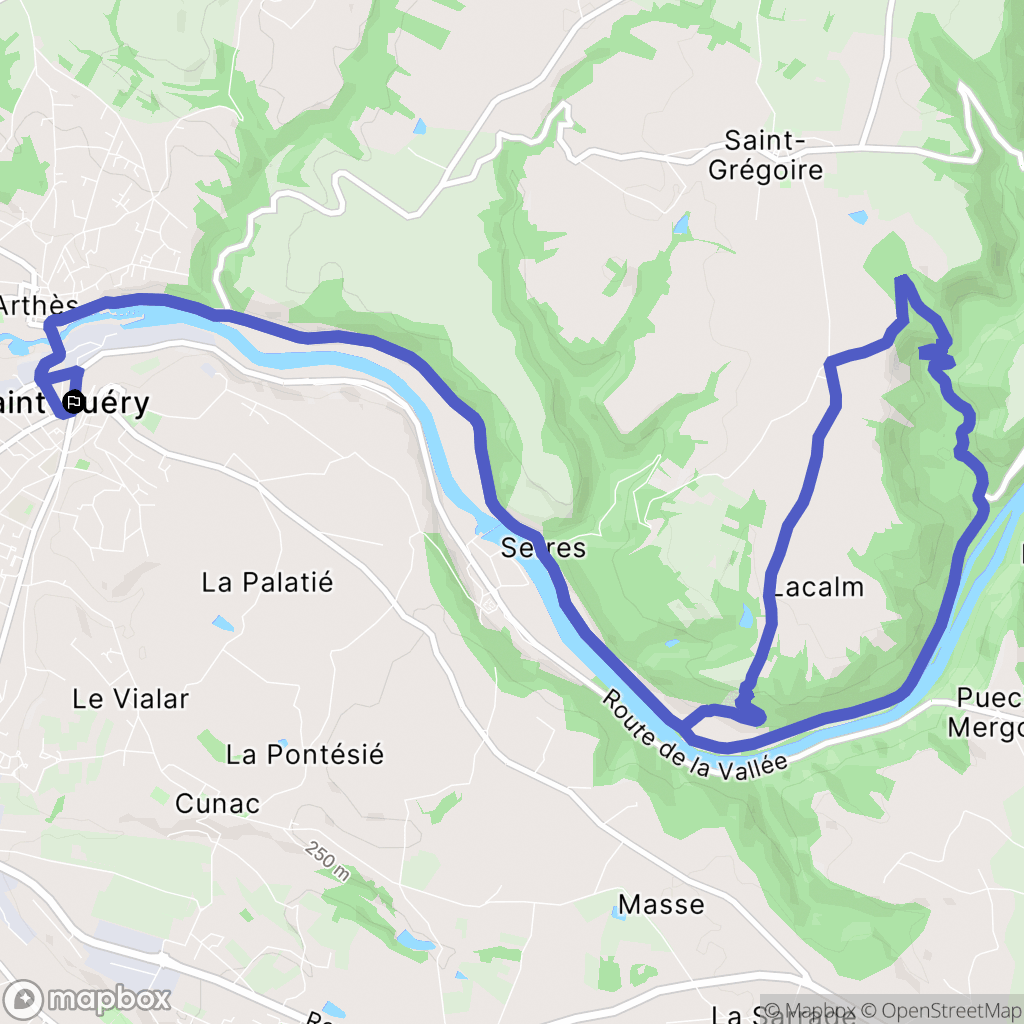 Saint-Juéry : carte du parcours de randonnée - France