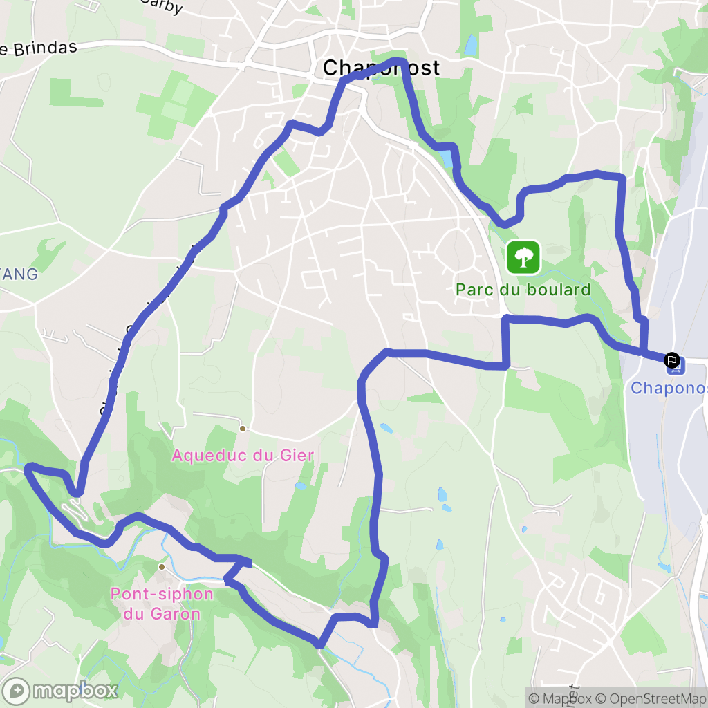 Chaponost : carte du parcours de randonnée - France