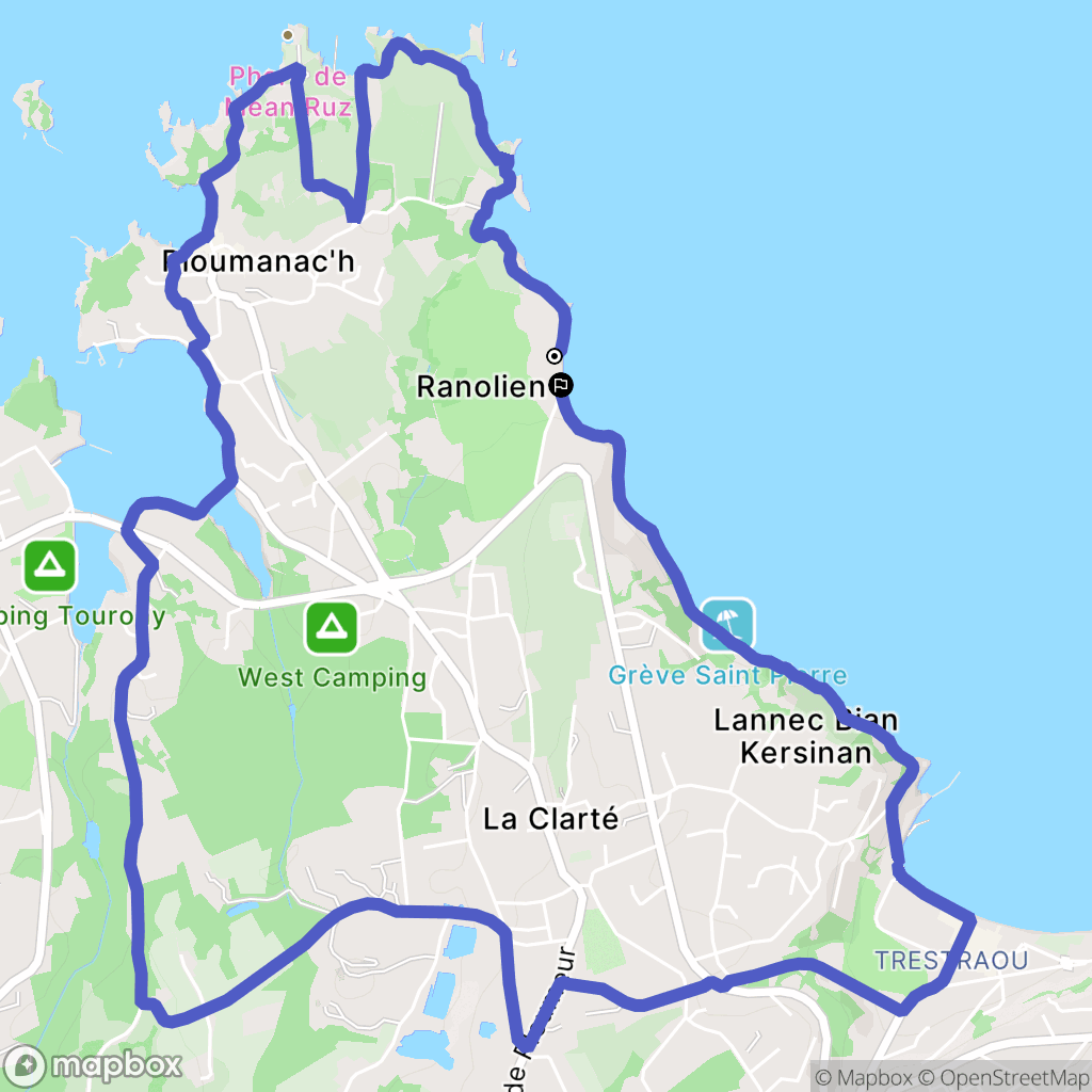 Perros-Guirec : carte du parcours de randonnée - France