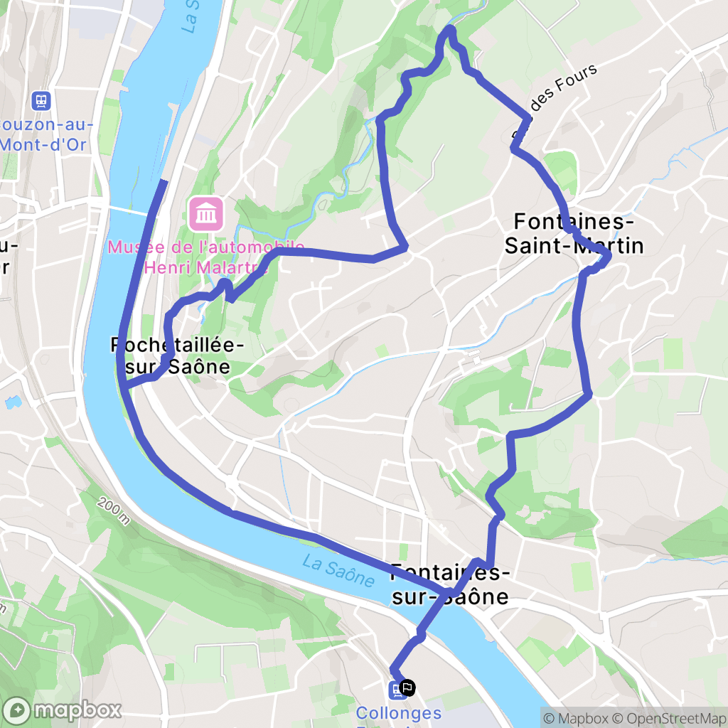 Collonges-au-Mont-d'Or : carte du parcours de randonnée - France