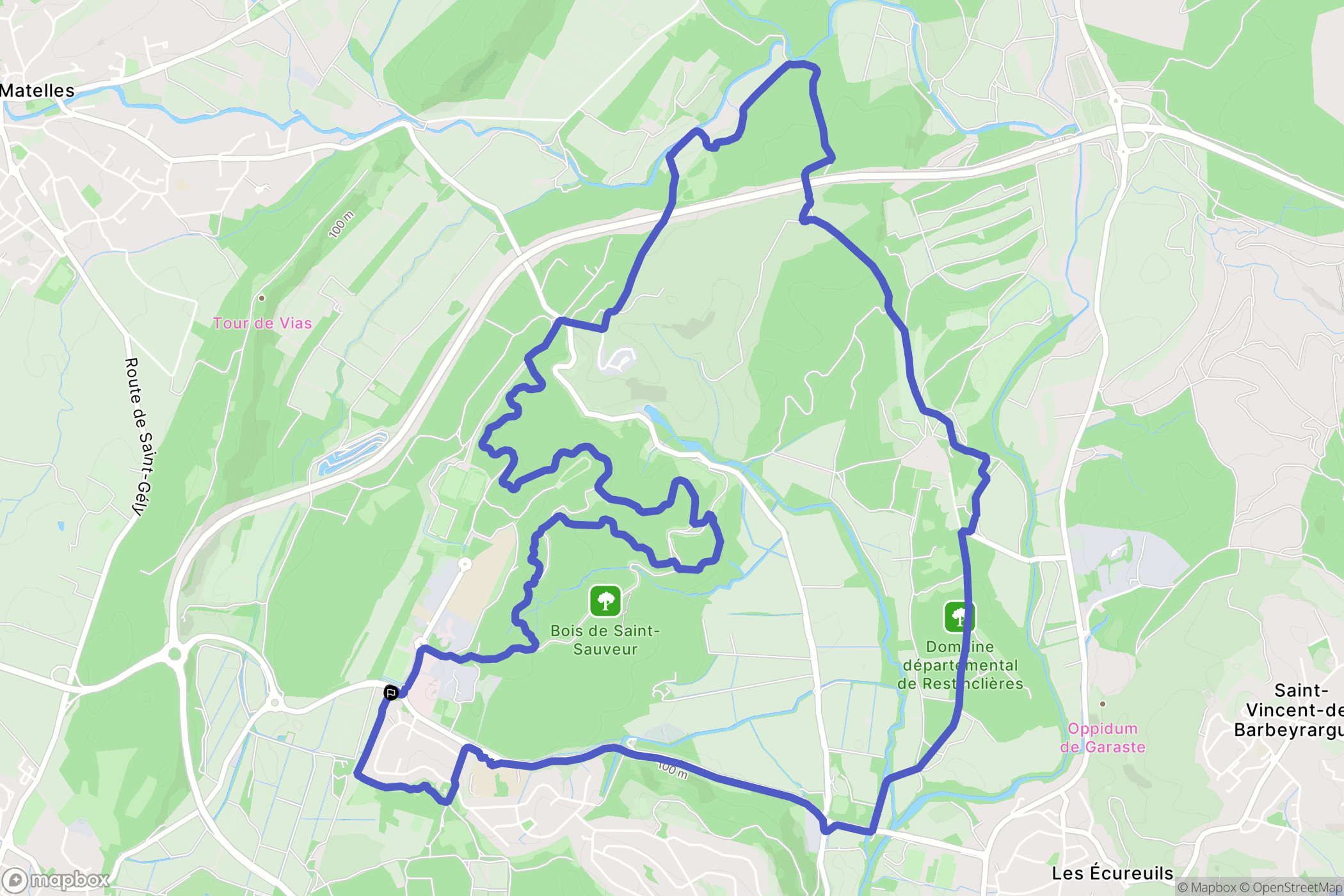 Saint-Clément-de-Rivière : carte du parcours de randonnée - France