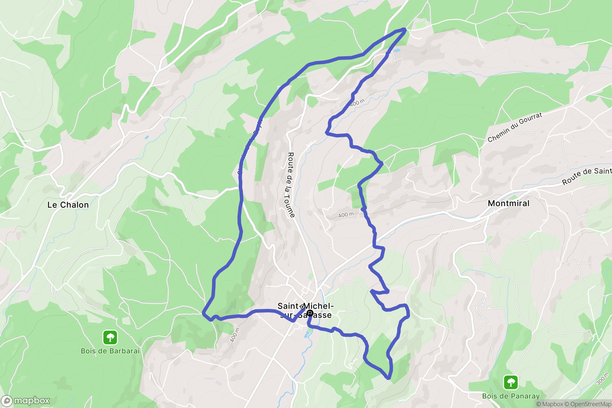Saint-Michel-sur-Savasse : carte du parcours de randonnée - France